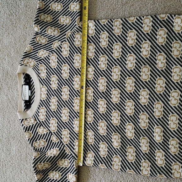 GUCCI GG LOGO METALLIC JACQUARD TOP SWEATER - Picture 8 of 9
